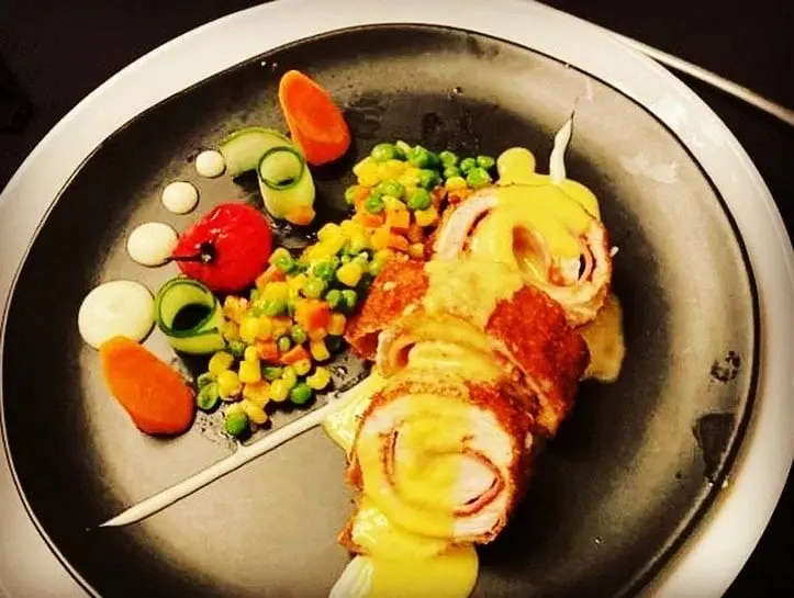 A colorful plate from the chef