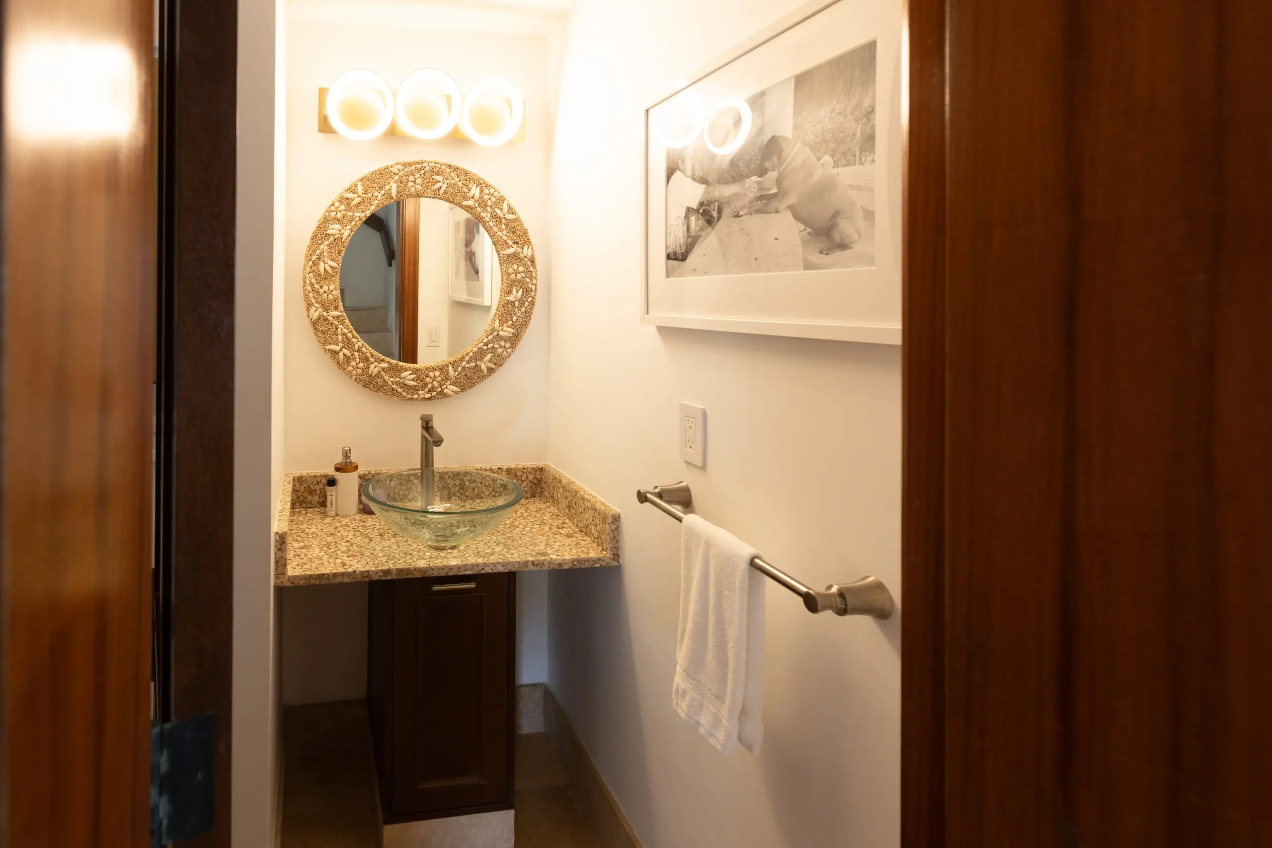 The pool guest bathroom